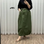 دامن کتان زنانه فری سایز شیک و راحت کد 1301 مناسب تا سایز 48 چهارفصل - Image 4