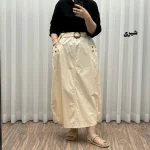 دامن کتان زنانه فری سایز شیک و راحت کد 1301 مناسب تا سایز 48 چهارفصل - Image 10