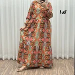 پیراهن زنانه بوگاتی فری سایز تا 46 قد 140 تن خور شیک و راحت بند کمر کمربند دار چهارفصل بدون سایه اندازی - Image 2