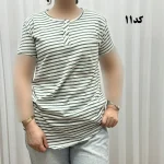 تیشرت نخ پنبه جلودکمه زنانه و دخترانه چهارفصل - تصویر 3