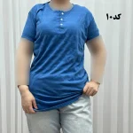 تیشرت نخ پنبه جلودکمه زنانه و دخترانه چهارفصل - تصویر 4