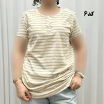 تیشرت نخ پنبه جلودکمه زنانه و دخترانه چهارفصل - تصویر 8