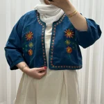 کت سارافون لینن مدل یولیا فری سایز زنانه مناسب تا سایز 48 چهارفصل شیک و راحت - Image 8