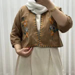 کت سارافون لینن مدل یولیا فری سایز زنانه مناسب تا سایز 48 چهارفصل شیک و راحت - Image 10