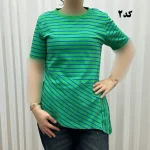 تیشرت راه راه بنگلادشی نخ پنبه چهارفصل زنانه سایز S تا XXXL تن خور راحت - Image 2