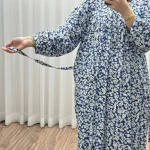 پیراهن سایزبزرگ نخی فری سایز تا 52 هندی کد 1498 - Image 4