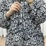 پیراهن سایزبزرگ نخی فری سایز تا 52 هندی کد 1498 - Image 5