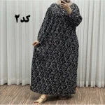 پیراهن سایزبزرگ نخی فری سایز تا 52 هندی کد 1498 - Image 11