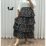 دامن وارداتی نخ کریشه فری سایز تا 48 قد 130 زنانه چهارفصل شیک راحت بدون بدن نما - تصویر 9
