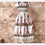 پیراهن ساحلی زنانه کریشه وارداتی هندی آستین کوتاه فری سایز تا 54