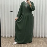 پیراهن ساحلی نخی زنانه مدل آتریسا فری سایز مناسب تا سایز 48 بهمراه کمربند - Image 6