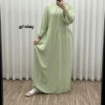پیراهن ساحلی نخی زنانه مدل آتریسا فری سایز مناسب تا سایز 48 بهمراه کمربند - Image 10