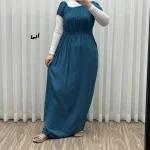 پیراهن ساحلی نخی زنانه و دخترانه آستین کوتاه فری سایز مدل باربی - Image 11
