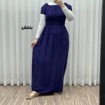 پیراهن ساحلی نخی زنانه و دخترانه آستین کوتاه فری سایز مدل باربی - Image 10