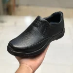 کفش چرم مردانه مدل اوزین مشکی با کفی طبی و زیره پیو سبک - Image 5