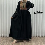 پیراهن نخی گلدوزی شده زنانه مدل مانیا فری سایز مناسب تا سایز 48 - Image 4