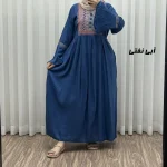 پیراهن نخی گلدوزی شده زنانه مدل مانیا فری سایز مناسب تا سایز 48 - Image 5