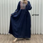 پیراهن نخی گلدوزی شده زنانه مدل مانیا فری سایز مناسب تا سایز 48 - Image 7