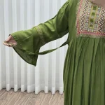 پیراهن نخی گلدوزی شده زنانه مدل مانیا فری سایز مناسب تا سایز 48 - Image 11