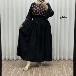 پیراهن نخی گلدوزی زنانه و دخترانه مدل جانان فری سایز مناسب تا 48 - Image 3