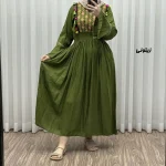 پیراهن نخی گلدوزی زنانه و دخترانه مدل جانان فری سایز مناسب تا 48 - Image 6