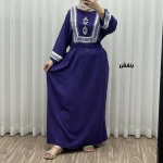 پیراهن نخی زنانه مدل پادمیرا فری سایز مناسب تا 48 همراه با کمربند - Image 3