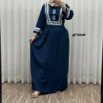 پیراهن نخی زنانه مدل پادمیرا فری سایز مناسب تا 48 همراه با کمربند - Image 9