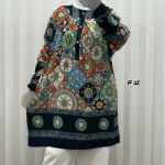 تونیک نخی زنانه سایز بزرگ مدل ستاره دکمه دار - تصویر 5