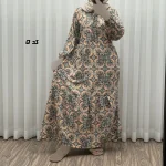 پیراهن زنانه فلور بوگاتی مدل لوزی فری سایز مناسب تا 44 با کمربند - Image 3