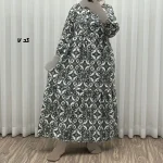 پیراهن زنانه فلور بوگاتی مدل لوزی فری سایز مناسب تا 44 با کمربند - Image 4