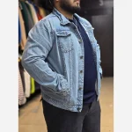 کت جین مردانه سایز بزرگ پارچه ترک بدون کش در رنگبندی متنوع سایز XL تا 4XL - Image 4