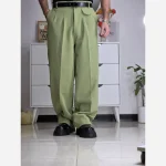 شلوار پارچه ای بگ زنانه مدل پیله دار جنس مازراتی تمام کش - Image 7