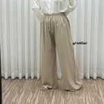 شلوار نخی زنانه راحتی فری سایز مناسب تا سایز 50 قد 107 - تصویر 5