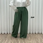 شلوار نخی زنانه راحتی فری سایز مناسب تا سایز 50 قد 107 - تصویر 8