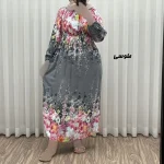 پیراهن ساحلی نخی زنانه طرح گلدار فری سایز مناسب تا 48 - تصویر 2
