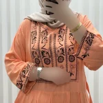 پیراهن نخی زنانه مدل الهه فری سایز مناسب تا 46 همراه با کمربند - تصویر 8