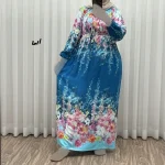 پیراهن ساحلی نخی زنانه طرح گلدار فری سایز مناسب تا 48 - تصویر 5