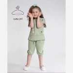 ست تاپ و شلوارک دخترانه جنس بلوز پنبه لاکرا و شلوارک کتان سایز 40 تا 55 - Image 4