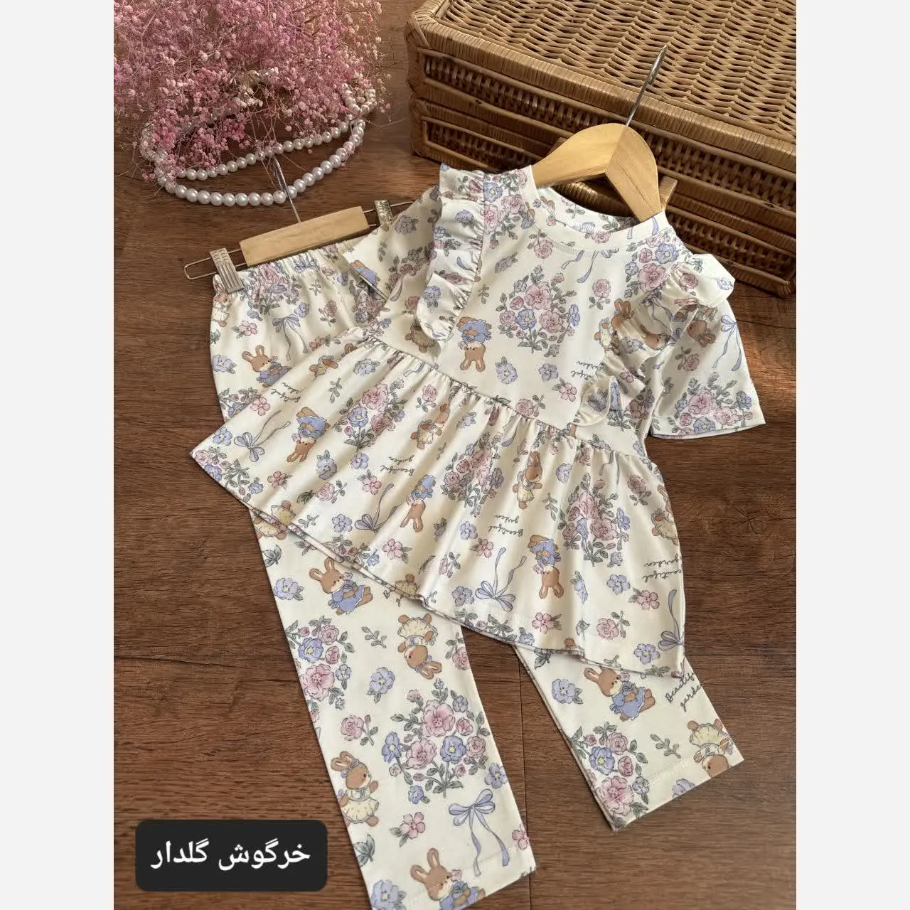 1778709050-6a04f23a569c8-1778651617_3908996965 ست بلوز و شلوار راحتی دخترانه جنس پنبه سایز 40 تا 60 مناسب 2 تا 9 سال - Image 1