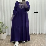 پیراهن ساحلی نخی زنانه مدل آیدا فری سایز مناسب تا 50 با کمربند - تصویر 14