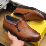 کفش چرم مردانه مدل کرینگر عسلی چرم طبیعی گاوی زیره پیو - تصویر 4