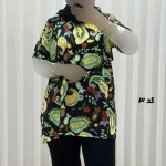 تیشرت نخی زنانه و دخترانه دکمه دار چهارفصل سایز بزرگ - Image 8