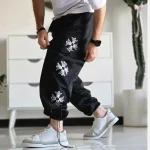 شلوار اسلش بگ کروم هارتز رنگ مشکی جنس گلکسی اسپان سایز XXL و XXXL - Image 7