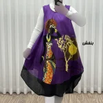 پیراهن ساحلی زنانه نخی فری سایز مناسب تا سایز 52 - Image 2