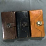 کیف پول موبایل سه لت چرم مدل عطارد دست دوز با قفل ناخنی - Image 8