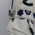 چتر اتوماتیک برند چنل CHANEL ضد باد با پارچه نانو و جعبه کادویی رنگ کرم نخودی - تصویر 3