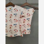 ست تیشرت شلوار پسرانه نخی ریلی نرم و لطیف مناسب 1 تا 9 سال سایزبندی 35 تا 55 - Image 3