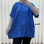 تیشرت نخی زنانه طرح قلبی فری سایز مناسب تا سایز 54 - Image 7