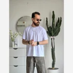 تیشرت مردانه و زنانه آستین کوتاه جنس پنبه سوپر در رنگهای سفید و مشکی سایز XL تا XXXL - Image 2