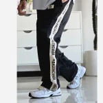 شلوار اسلش نیم بگ بغل نوار بالنسیاگا مشکی فلازت سایز XL XXL XXXL - Image 6